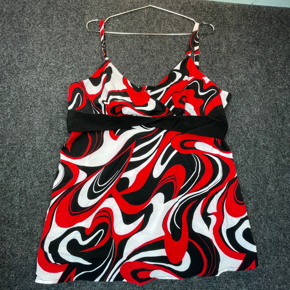Cato Abstract Cami Top XL Red Black Y2K Baddie Empire Waist Indie Whimsigoth MOD
